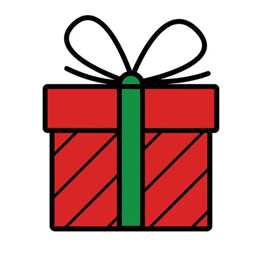 Цветной пример раскраски большая подарочная коробка