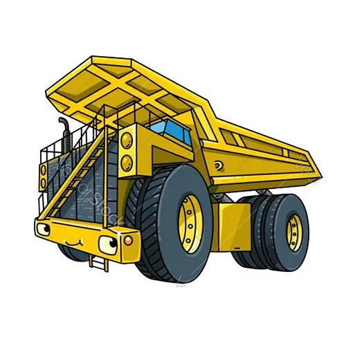 Цветной пример раскраски большой белаз