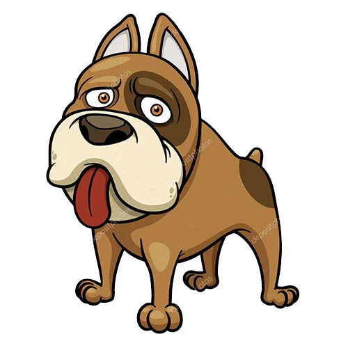 Цветной вариант раскраски большой пес собака