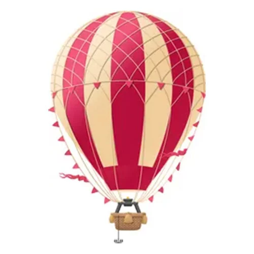 Цветной пример раскраски большой воздушный шар