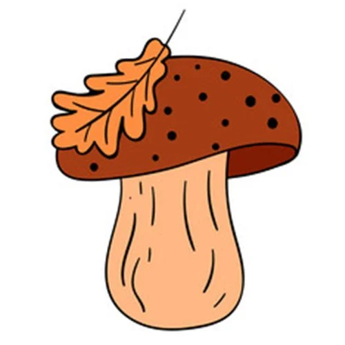 Цветной вариант раскраски боровик гриб