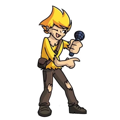 Цветной пример раскраски bosip friday night funkin