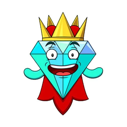 Цветной вариант раскраски бриллиант в короне