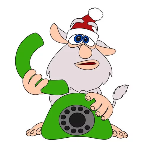 Цветной вариант раскраски буба и телефон