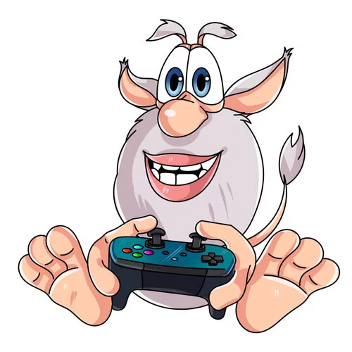 Цветной вариант раскраски буба играет в игру