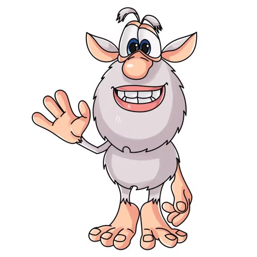 Цветной пример раскраски буба передает привет