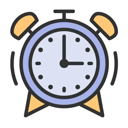 Цветной вариант раскраски будильник звенит