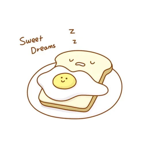 Цветной вариант раскраски бутерброд с яйцом