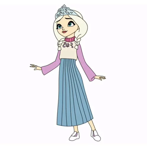 Цветной вариант раскраски царевна елена прекрасная стоит