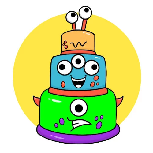 Цветной вариант раскраски чарли кейк банбан