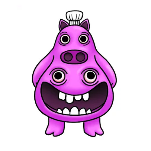 Цветной вариант раскраски chef pigster банбан сад