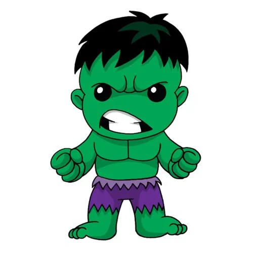 Цветной вариант раскраски человек халк