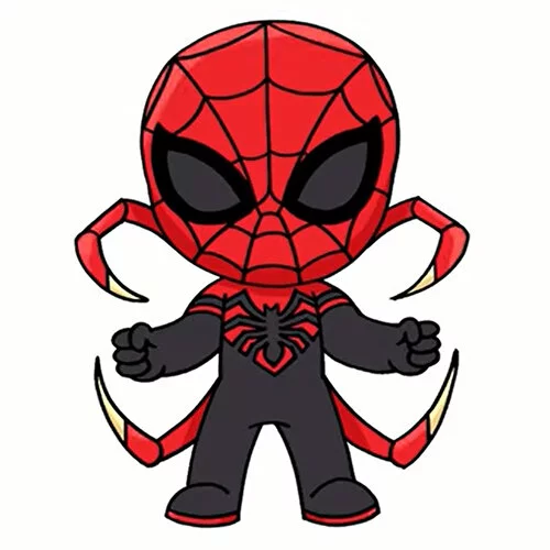 Цветной вариант раскраски человек-паук мстители