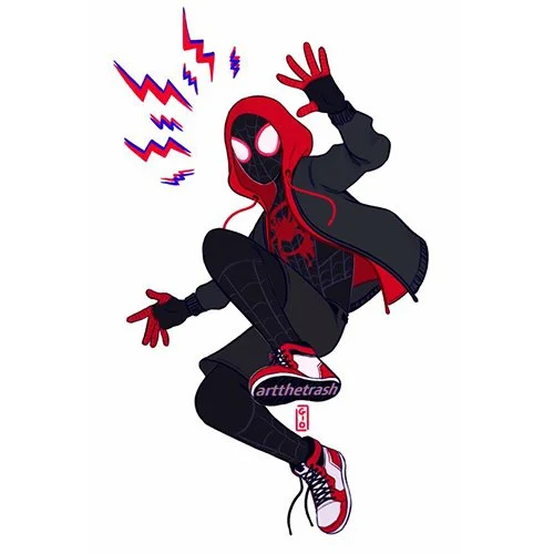 Цветной вариант раскраски человек-паук в обычной одежде