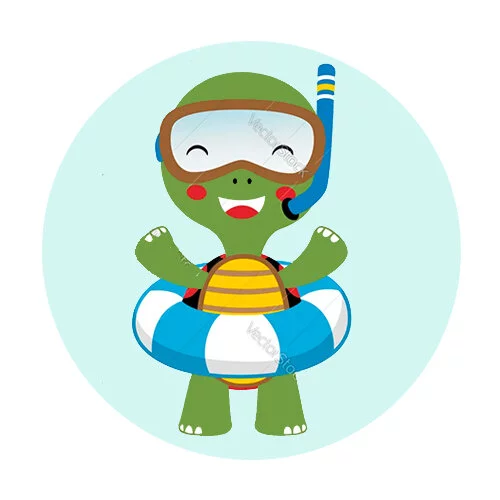 Цветной вариант раскраски черепаха с кругом