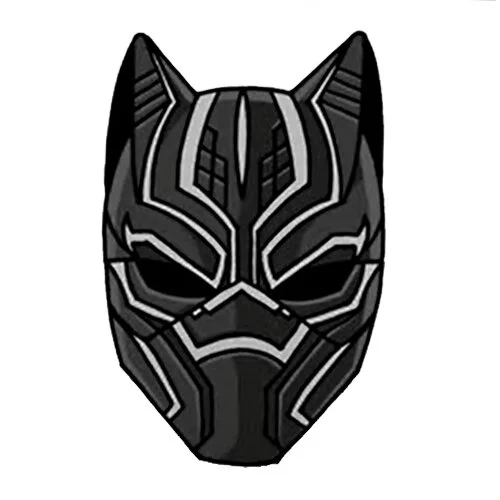 Цветной вариант раскраски черная пантера шлем