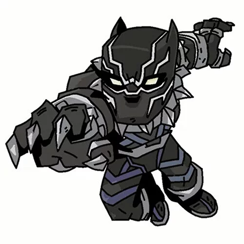 Цветной вариант раскраски черная пантера в прыжке