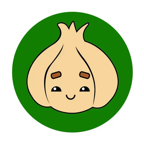 Цветной вариант раскраски чеснок с глазками