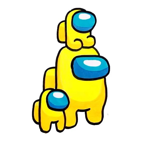 Цветной вариант раскраски амонг ас член экипажа с ребенком