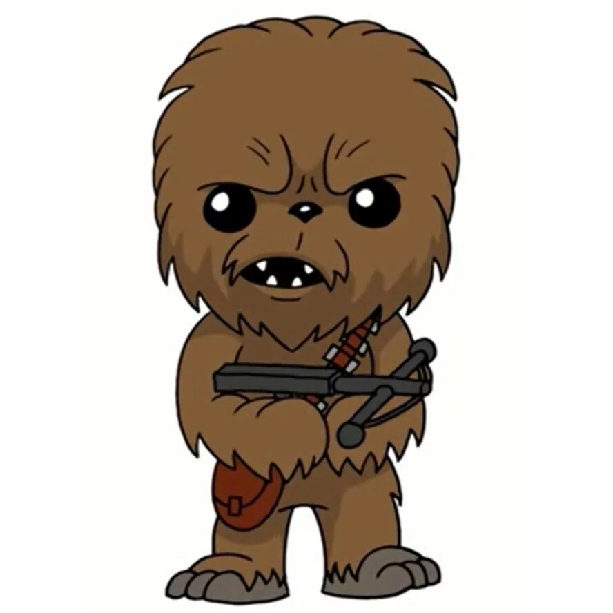 Цветной пример раскраски чубака звездные войны