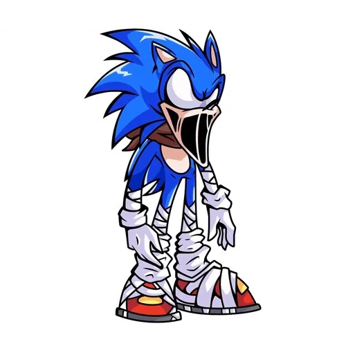 Цветной вариант раскраски corrupted sonic соник