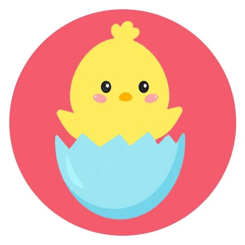 Цветной пример раскраски цыпленок вылупился из яйца