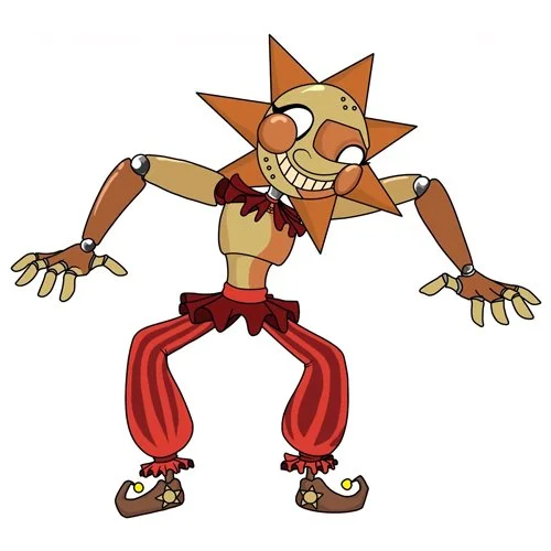 Цветной вариант раскраски daycare attendant воспитатель солнце фнаф 9