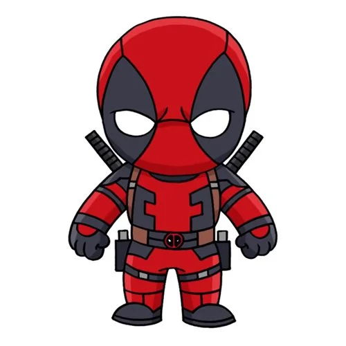 Цветной вариант раскраски дэдпул готовится