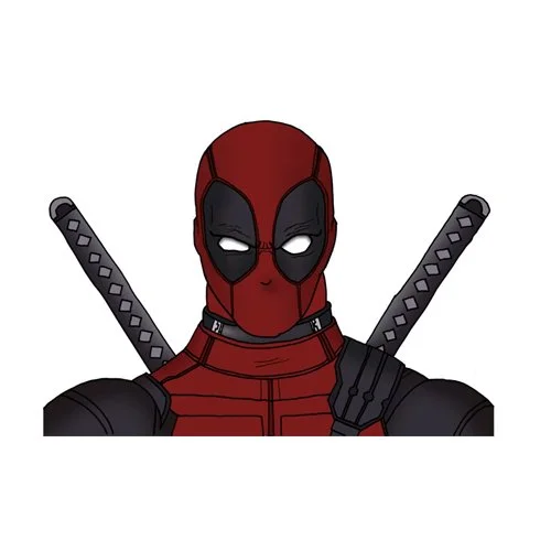 Цветной вариант раскраски дэдпул маска