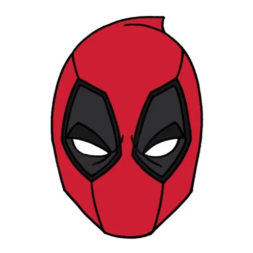 Цветной вариант раскраски дэдпул маска голова