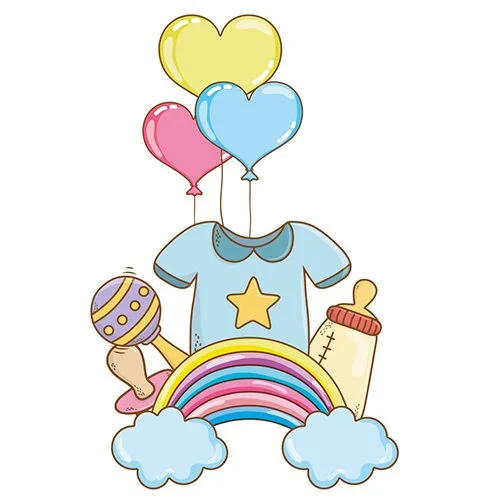 Цветной пример раскраски детская радуга