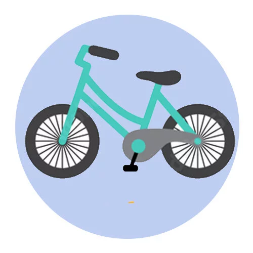 Цветной пример раскраски детский велосипед