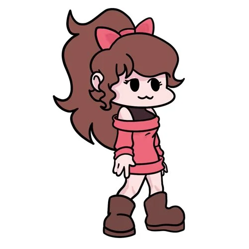 Цветной пример раскраски девушка friday night funkin