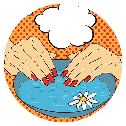 Цветной вариант раскраски девушка в салоне