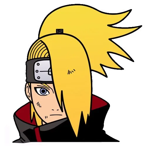 Цветной вариант раскраски дэйдара голова