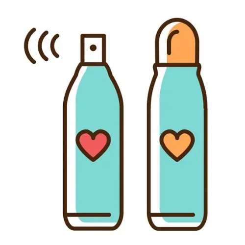 Цветной вариант раскраски дезодорант и лак для волос