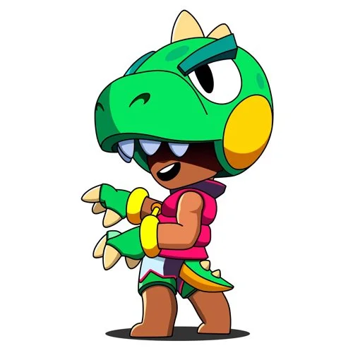 Цветной вариант раскраски динозавр леон новый скин