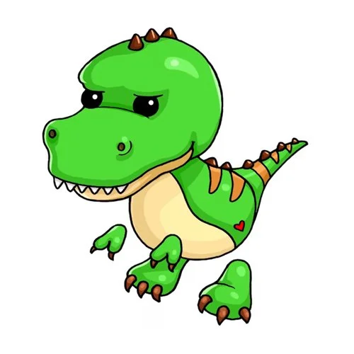 Цветной вариант раскраски динозавррр