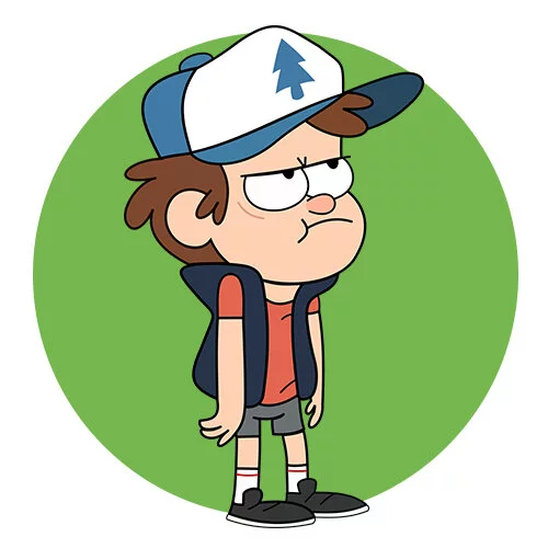 Цветной пример раскраски диппер пайнс недовольный