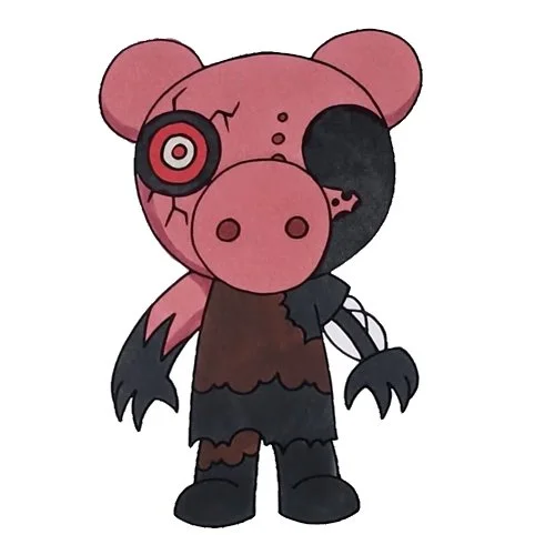 Цветной вариант раскраски диструктивный пигги