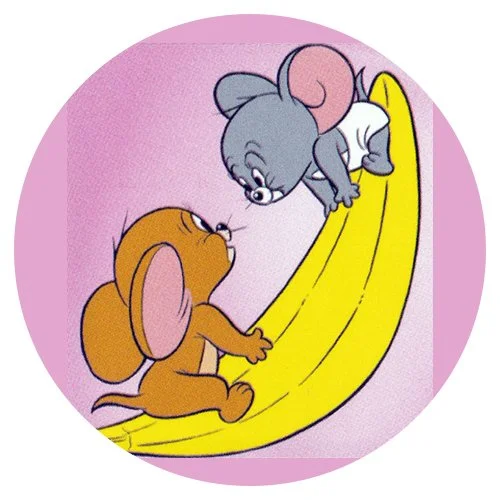 Цветной вариант раскраски джерри и таффи