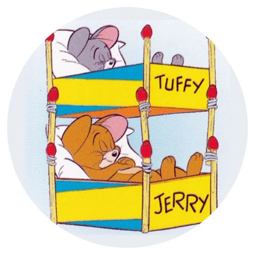 Цветной пример раскраски джерри и таффи спят