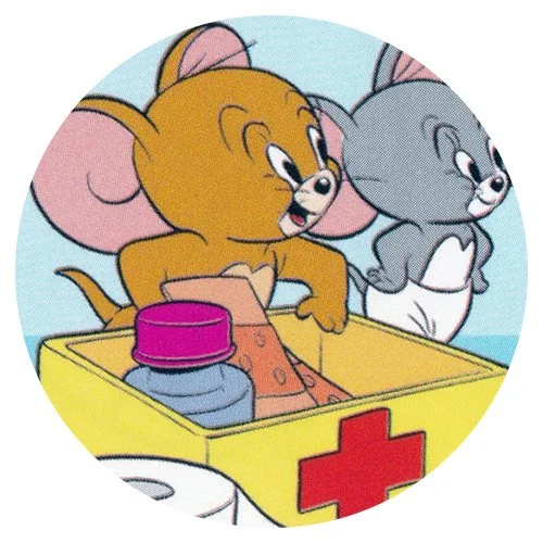 Цветной пример раскраски джерри и таффи вместе