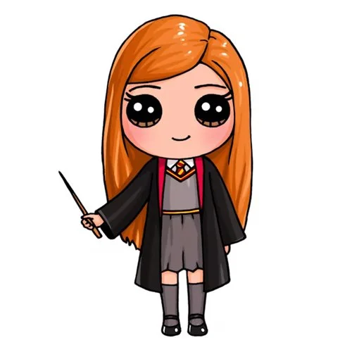 Цветной пример раскраски джинни уизли из гарри поттера