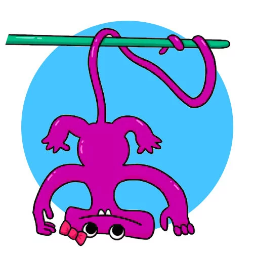 Цветной вариант раскраски джокинг кэйси банбан