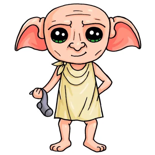 Цветной пример раскраски добби эльф