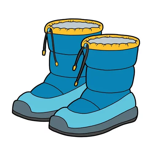 Цветной пример раскраски дутики осенняя обувь