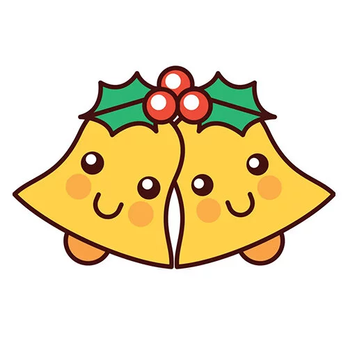 Цветной вариант раскраски два колокольчик с глазками