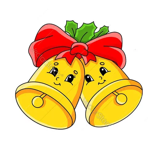 Цветной вариант раскраски два колокольчика с глазками