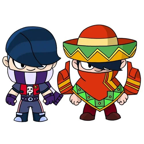 Цветной вариант раскраски два скина эдгар